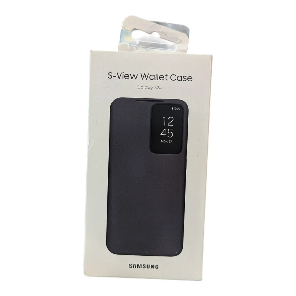 T5-O GENUINE Samsung S-View Wallet Cover Case for Galaxy S24+ Plus Black